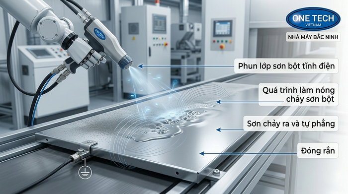 Nguyên lý sơn tĩnh điện trên bề mặt kim loại tại Bắc Ninh