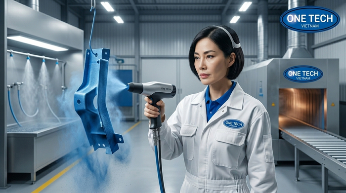 Quy trình sơn tĩnh điện chuẩn từ xử lý bề mặt đến sấy hoàn thiện