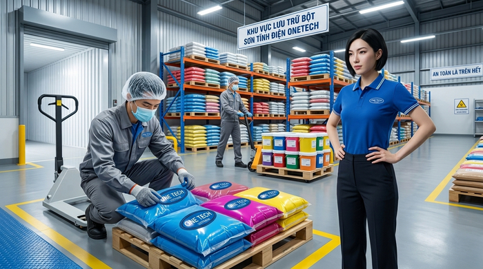 Quy trình bảo quản sơn tĩnh điện từ kho đến xưởng Quy trình nhận hàng lưu kho và đưa bột sơn tĩnh điện vào sản xuất
