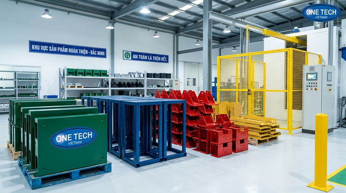 Ứng dụng sơn tĩnh điện trong công nghiệp Bắc Ninh Sản phẩm kim loại sau sơn tĩnh điện dùng trong nhà máy tại Bắc Ninh