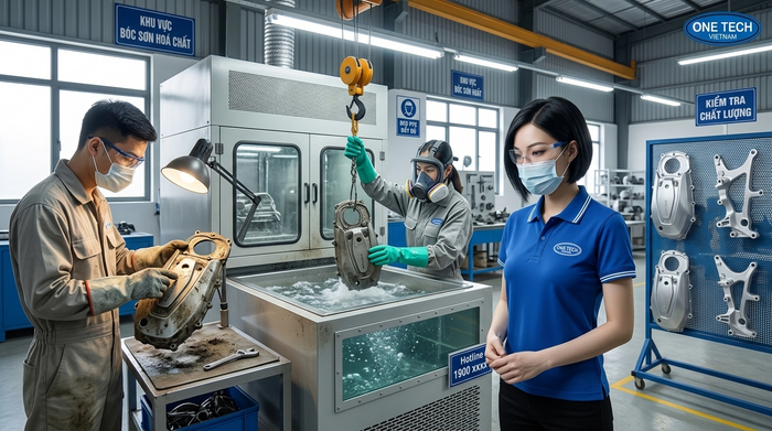 Quy trình tẩy sơn tĩnh điện Bắc Ninh Quy trình tẩy sơn tĩnh điện Bắc Ninh từ kiểm tra mẫu đến chuẩn bị sơn lại