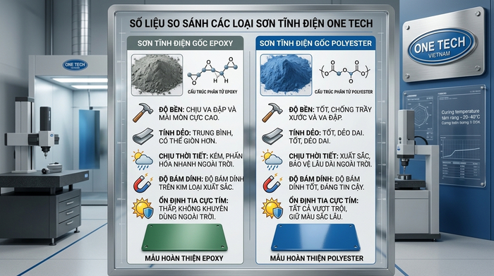 Epoxy và polyester trong cấu tạo sơn tĩnh điện So sánh nhựa epoxy và polyester trong lớp sơn tĩnh điện