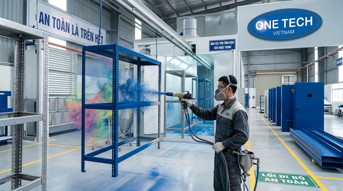 Sơn tĩnh điện công nghiệp cho sản phẩm kim loại tại nhà máy Bắc Ninh