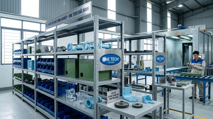 Ứng dụng sơn tĩnh điện cho kệ kim loại và chi tiết cơ khí tại Bắc Ninh