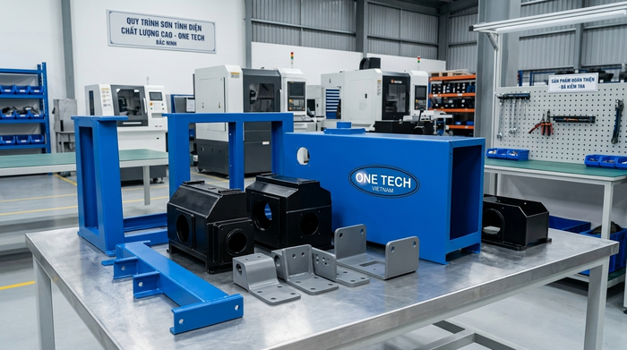 Ứng dụng sơn tĩnh điện trong khu công nghiệp Bắc Ninh Các chi tiết cơ khí sơn tĩnh điện sử dụng trong khu công nghiệp Bắc Ninh