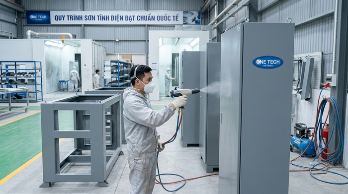 Sơn tĩnh điện cho tủ điện và khung máy tại khu công nghiệp Bắc Ninh