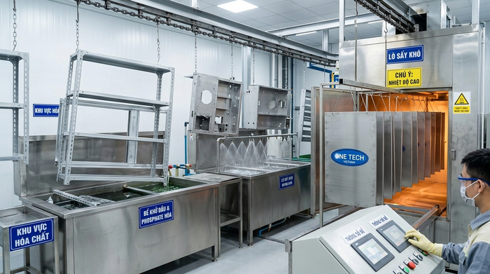 Xử lý bề mặt đạt tiêu chuẩn sơn tĩnh điện Xử lý bề mặt kim loại trước khi phun sơn tĩnh điện