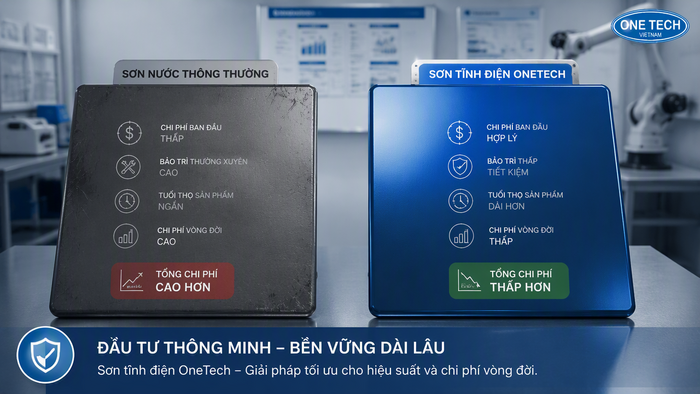 Chi phí sơn tĩnh điện so với sơn nước Chi phí sơn tĩnh điện nên được tính theo độ bền và vòng đời sản phẩm