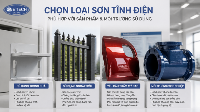 Cách chọn bột sơn tĩnh điện theo sản phẩm và môi trường sử dụng